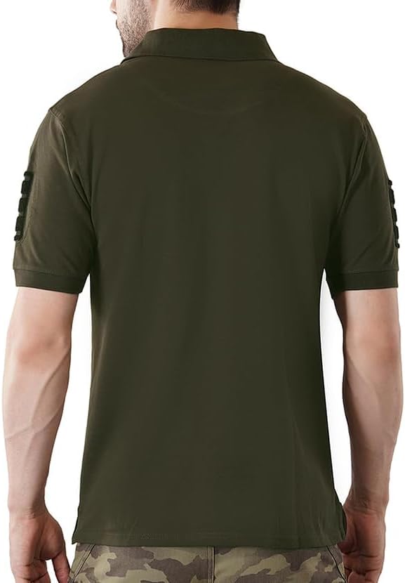 COMBATFIT Men's Tactical Half Sleeves Cotton Spandex Polo T Shirt | 4 Way Stretchable | Army T Shirt
