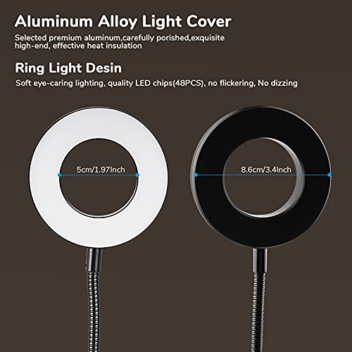 Swonuk Clip on Desk Lamps,48 LEDs 360°Flexible Gooseneck Reading Table Light,3 Color Modes, 10 Brightness, USB Clamp Books Night Light for Home, Office, Dorm - Image 4