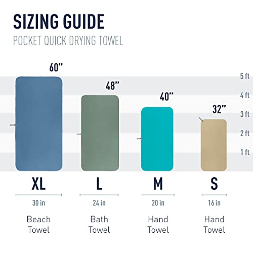 Sea to Summit - Pocket Towel Reisehandtuch XL - Mikrofaser Strandtuch - Kompakt - Ultra saugfähig & Schnelltrocknend - Leicht - Aufhänger &… – Ansicht 6