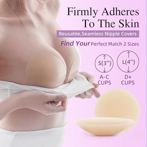 Nipple Covers for Women – Reusable Sticky Silicone Nipple Covers, Seamless Invisible Washable Design with Travel Box4