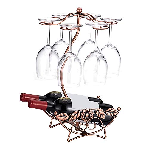 Soporte para botellas de vino metálico para 2 botellas