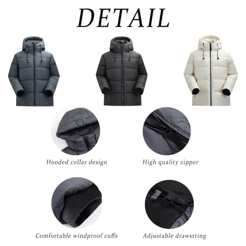 Duck Down Jackets For Men,Mens Puffer Jacket For Cold Protection And Warmth,Hooded Mens Winter Coat,90 White Duck Down4