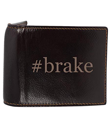 #brake - Genuine Engraved Hashtag Soft Cowhide Bifold Leather Wallet