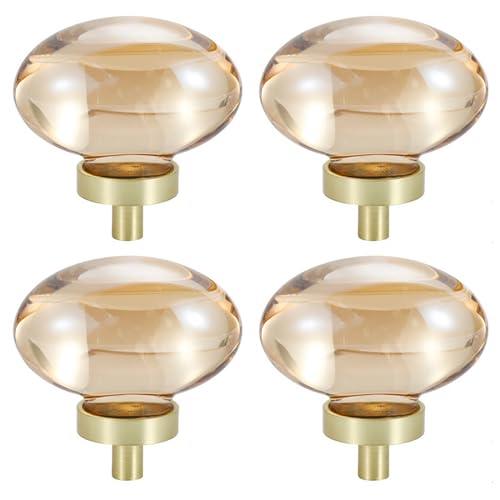 TopHomer Boutons ronds en cristal clair, lot de 4 pièces de 45 mm, boutons de porte en cristal artificiel pour armoire, boutons de meuble ronds en verre pour...