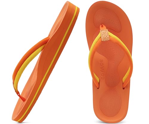 Image of COFACE Flip Flops For Women with Arch Support Comfortable Yoga Mat Orthopedic Sandals Lightweight Womens Flip-Flop