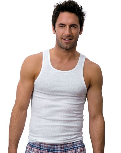 Hanes Men's Cotton Tank Undershirts Pack, Moisture-Wicking Ribbed Tanks, lightweight Cotton Tank Undershirts, 6-Pack