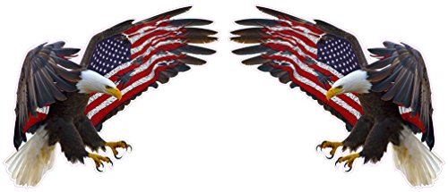 American Eagle American Flag Pair Decal 5