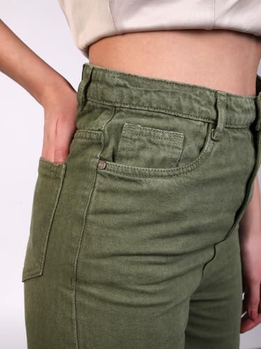 Image of Urbano Fashion Women's High Rise Regular Fit Wide Leg Washed Jeans