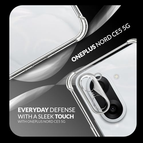 Image of ShieldTech TPU Back Cover Case + Tempered Glass for OnePlus Nord CE 5 / CE5 5G | Transparent Mobile Phone Back Cover Case with Screen Protector for 1+ One Plus Nord CE 5 / CE5 5G | Transparent Case