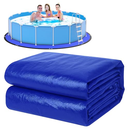 TIXANF 18FT Round Pool Ground Cloths, 12 x 12 Mesh Count Heavy Duty Pool Liner Pad, Anti-Aging Puncture Resistant Pool Ground Mat, Waterproof Pool Liner Protector Tarp for Above Ground Swimming Pools