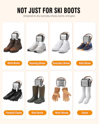 SOTHING Boot Dryer, 95W Rapid Drying with 3 Heat Levels, Ozone Fresh Mode, 1–9H Timer, Smart Touch Panel, Retractable Hoses & Overheat Protection – Portable Ski Boot & Snowboard Boot Dryer — view 3