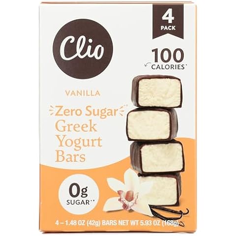 CLIO Zero Sugar Vanilla Yogurt Bars 4 Count, 5.93 OZ Cover
