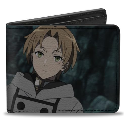 Portefeuille Mushoku Tensei Rudeus Greyrat à deux volets en cuir végétalien Buckle-Down