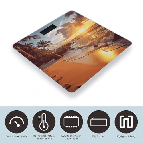 Báscula de baño digital con pantalla LED y vidrio templado miniatura 3