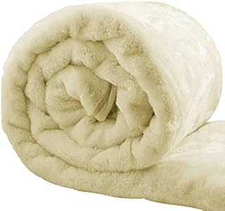 Sleep n Snuggle Soft Luxury Faux Fake Fur Mink Throw Sofa Bed Blanket (Double, Mink)
