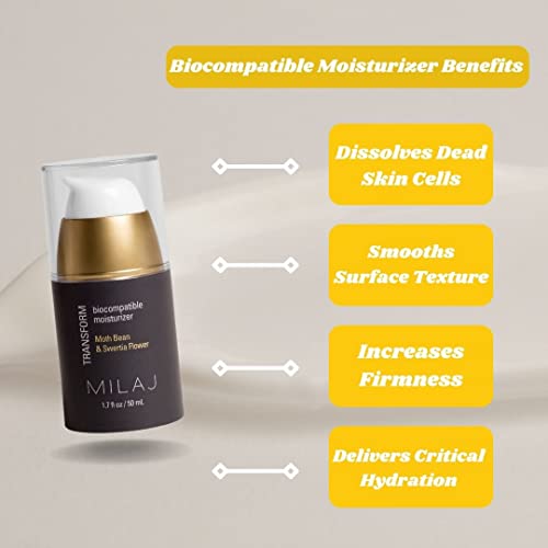 Milaj Transform Biocompatible Face Moisturizer | Hydrating Face Cream & Lightweight Moisturizer | Gently Exfoliates & Reduces Uneven Skin Tone 1.7Fl Oz | Clean Skincare For Daily Use #TOP1