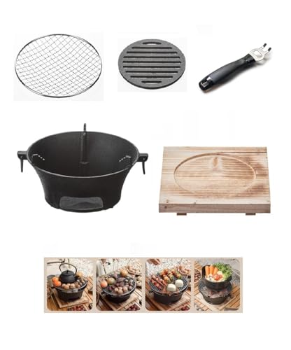 Mianzhi CAST IRON-02 Iron Charcoal Grill,Cast Iron Hibachi Grill,Cast Iron Portable Grill,Small Portable Charcoal Grill cover
