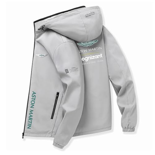 Nyrien Cazadora Deportiva Hombre A.s.t.o.n M.a.r.ti.n, Coat de Mmpermeable Ligera, Senderismo Esquí Otoño Invierno Primavera, hombre(Grey,L)