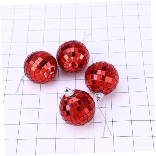 1 unidad de bola espejada roja para decoración en fiestas, bodas y festivales musicales, construcción sólida para una impresionante reflexión de luz miniatura 7