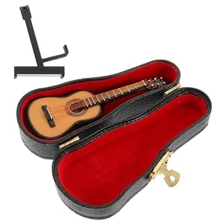 VICASKY 1 Jeu Modèle De Guitare Petit Instrument De Musique Décor Miniature Décoration De Bureau De Statue De Guitare Cadeau De Guitare Hommes Et Femmes Cadeau d'anniversaire Ballade Bois – Image 2