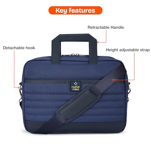 Image of Nasher Miles Briefcase & Messenger Bag | Lightweight PU & Polyester with Adjustable Strap, Fits Laptop | Ideal for Office & Travel | for Men & Women