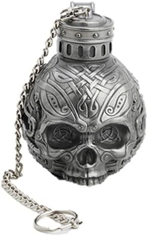 Miniatura 2 de Veronese Design - Dije de calavera steampunk de 4 pulgadas de alto en cadena con acabado de metal fundido en frío, escultura de resina