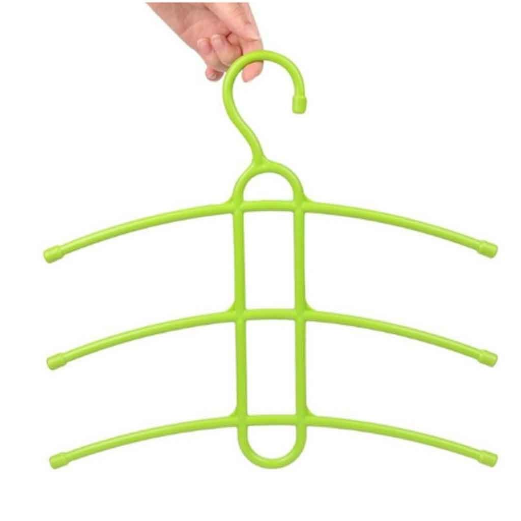 MOBYGKFY Plastic Fishbone 3 Layer Multifunctional Clothes Hanger Wardrobe Clothes Hanger Anti-skid Plastic Clothes Rack(Vert)