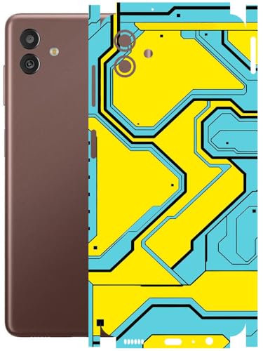 Image of AtOdds - Full Body Back Screen Guard Protector Film - Lamination Wrap Skin Sticker Compatible with Samsung Galaxy M13 (5G) | Scratchproof Matte Finish (YellowLane)