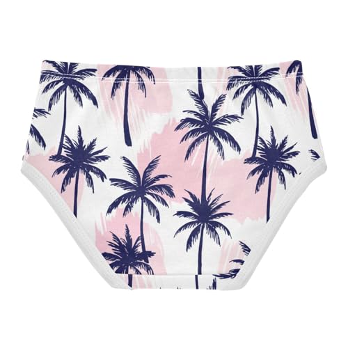 Joisal Navy Blue Palm Trees Pink Toddler Underwear Floral 2t Cotton Cute Panties Girl Print Briefs Underpants2