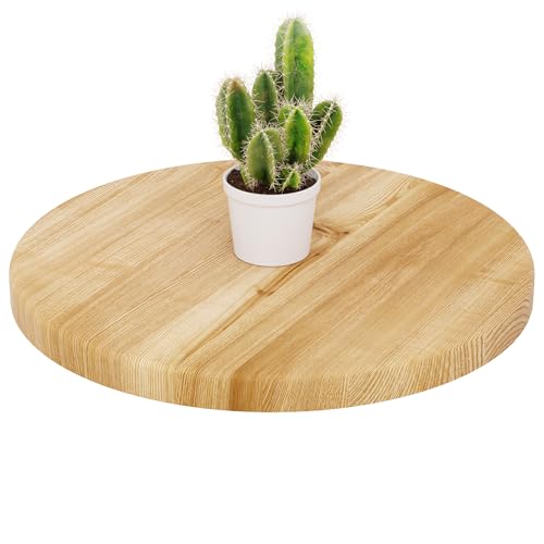 LAMO Manufaktur Tablero para Mesa Redonda 40 cm de Madera | Tablero para Mesa de salón, de café, mesilla de Noche | Grosor: 28 mm | Color: Rustico