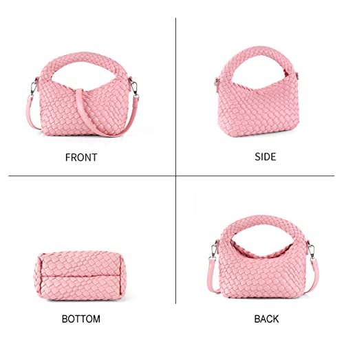 Image of Maydear Woven Purse for Women, Small Top Handle Handbag with Detachable Shoulder Strap, Crossbody Bag