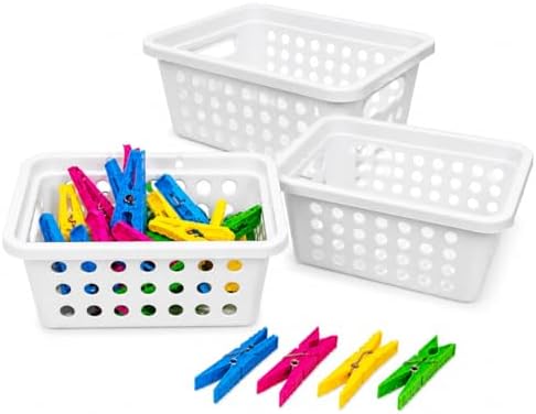Kit Prendedor de Roupas + 3 Cestos Organizadores – Conjunto Práti...