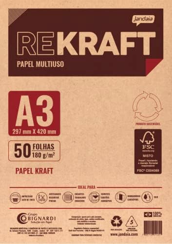 Papel Kraft A3 Multiuso 180g com 50fls