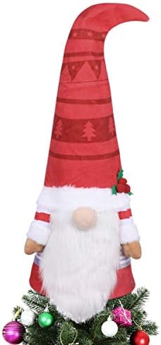 TOYANDONA Christmas Tree Topper, Swedish Gnome Plush Toys Xmas Tree Topper Santa Gnome Plush for Christmas Home Party Decor, ,26.7 Inch