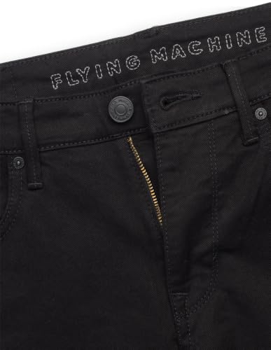Image of Flying Machine Men's Slim Straight Fit Jeans| Solid | Mid Rise | Stretchable | Jeans for Man