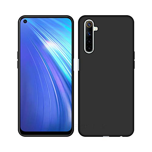 Image of Case Creation Luxurious OG Series for Realme6i Case Cover,Anti-Dirty Slim Case Frosted Matte Cute Candy TPU Raised Bezel (Splash of Color) Back Cover for Realme 6i -Black
