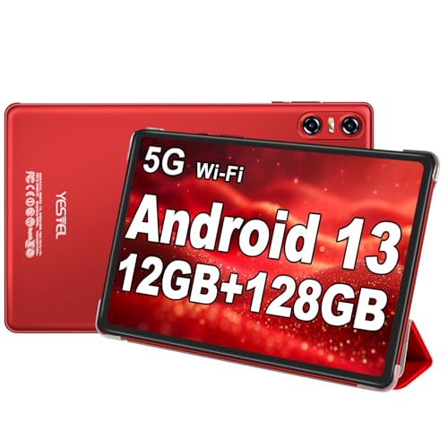 YESTEL Tablet 10 Pulgadas Android 13 con 12 GB RAM 128 GB ROM (1TB TF), GPS, 5G+2.4G Wi-Fi, 2.0 GHz,...