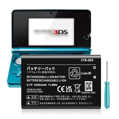 Batería de repuesto 3DS, CTR-003, 3200 mAh, nueva actualización en 2024, batería de repuesto compatible con Nintendo 3DS N3DS CTR-001 MIN-CTR-001 MIN-CTR-001 con juego de herramientas (no para New