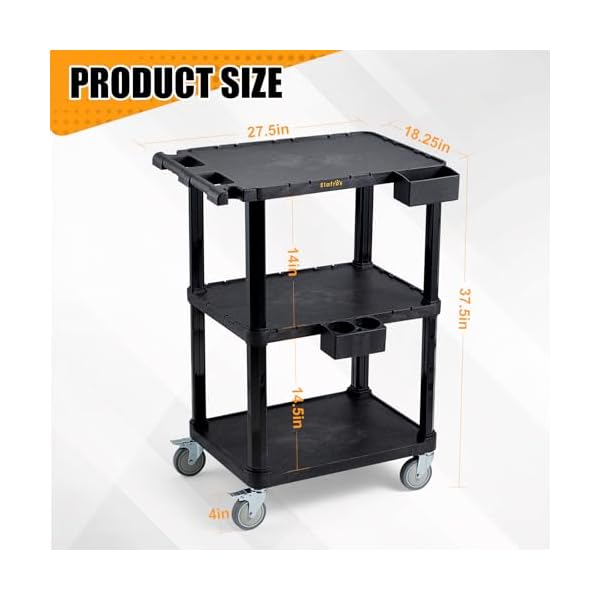 ELAFROS-Heavy-Duty-Utility-Cart-275-x-1825-Inch-3-Tier-Rolling-Cart-Industrial-Plastic-330-lbs-Capacity-Flat-Top-Shelves-with-Swivel-Wheels-Multipurpose-Mobile-Cart ELAFROS-Heavy-Duty-Utility-Cart-275-x-1825-Inch-3-Tier-Rolling-Cart-Industrial-Plastic-330-lbs-Capacity-Flat-Top-Shelves-with-Swivel-Wheels-Multipurpose-Mobile-Cart