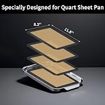 Small Silicone Baking Mats, Set of 4,11-4/5x8-1/4 Inch Quarter Sheet Size, Non Stick, BPA Free, 1/4 Baking Sheet Pan Liner for Cookies, Macaron, Bread, Pastry, Toaster (Grey)