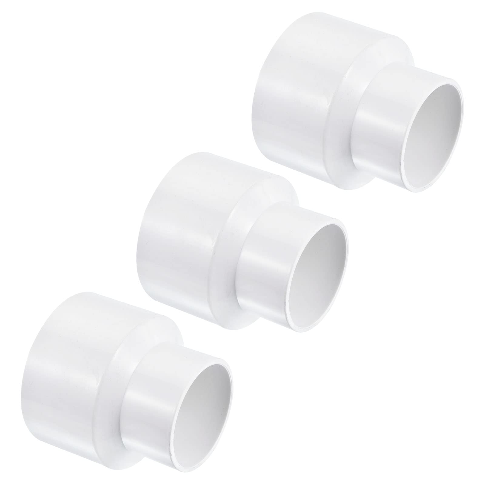 Raccord tuyau PVC 3x2 pouce raccordement droit adaptateur blanc 3 pces