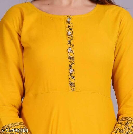 Image of Rayon Fabric Kurti for Women and Girls, Anarkali | Fashion Long Kurti with Jacket Gown Dresses