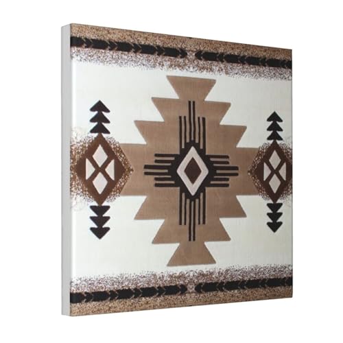 Toile murale amérindienne encadrée modern 40x40 cm pour chambre