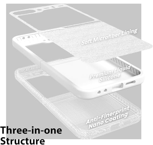 Image of MIDOS Back Cover Compatible with Samsung Z Flip 6 Case Liquid Silicone Full Protection Shock Proof Back Cover for Samsung Galaxy Z Flip 6 (White)