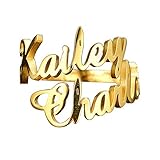 EVER2000 Personalized Name Rings for Women Sterling Silver Custom Name Rings Personalized with Name Customize Finger Ring for Engagement Wedding Christmas Gift