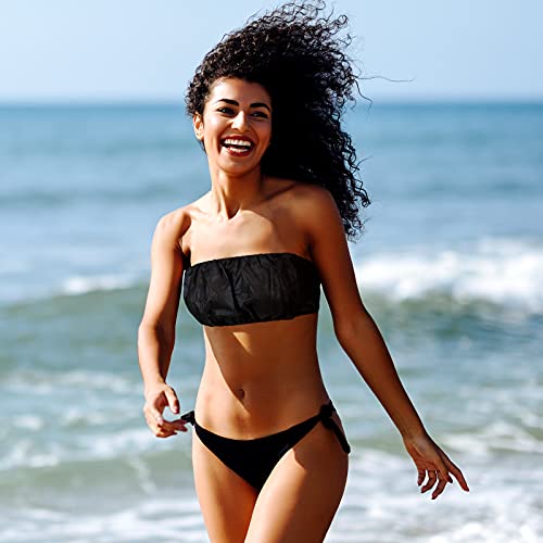 50 Pieces Disposable Bras for Spa Black Disposable Towel Bra Women's Sunless Spray Tanning Disposable Bras Top Underwear Brassieres Nonwoven