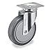 Swivel Plate Caster, TPR, 4 in., 240 lb.