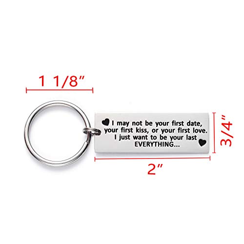 LParkin Her Him Keychain I May Not Be Your First Date Your First Kiss Keychains For Boyfriend Girlfriend Gift For Husband Wife Couple Keyrings