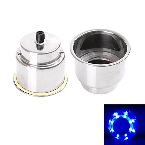 Portavasos de acero inoxidable LED para autos y botes miniatura 4