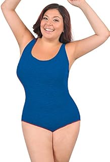 Krinkle Plus Size D-Cup Cross Back Tank Mykonos Blue 18WD
